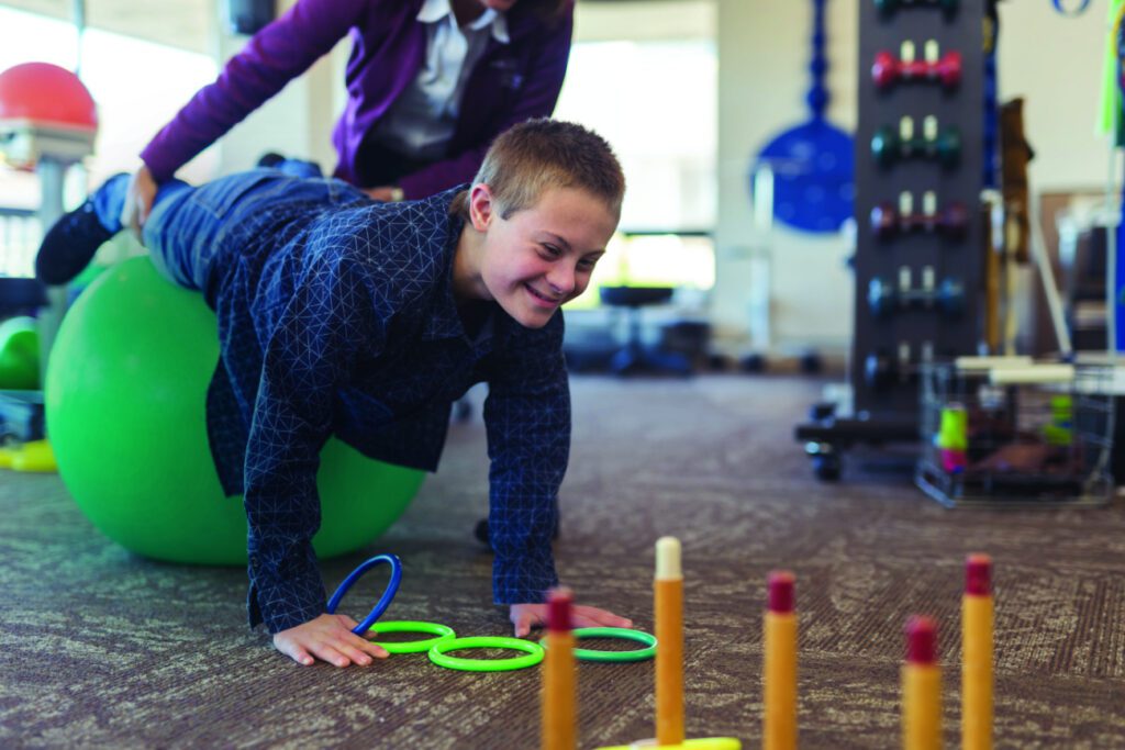 child engaging in physical therapy 