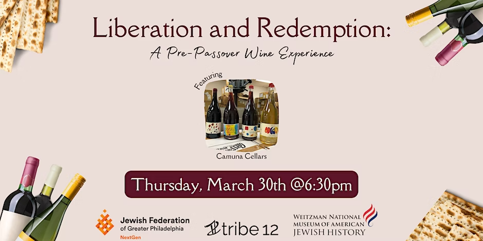 A pre-Passover event sampling four wines and lite snacks. 