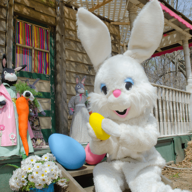 The Easter events in this article include the bunny at Linvilla Orchards.