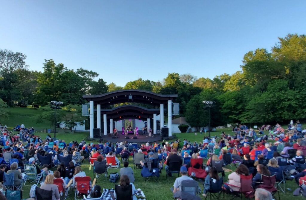 Rose Tree Summer Festival in Media packs a crowd at the bandshell for an outdoor summer concert.