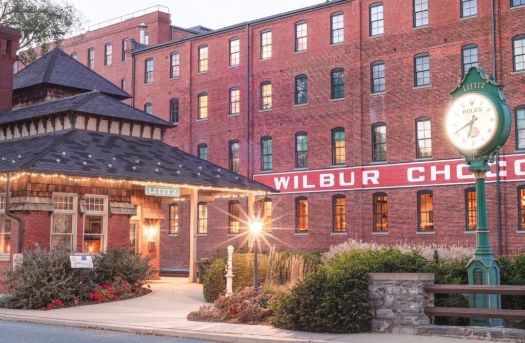 The Lititz train station and Wilbur Chocolate factory building, by Tom Roe Photography.