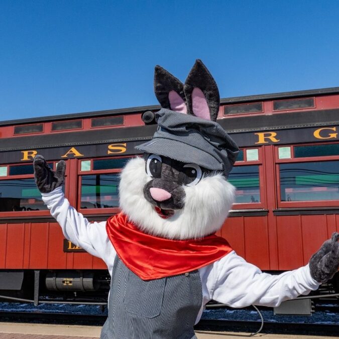 Easter Bunny visits on Strasburg Rail Road near Main Line