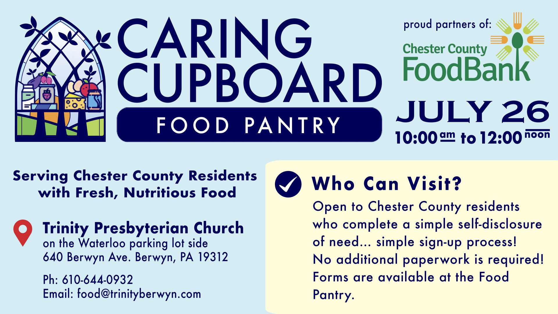 Trinity Presbyterian Church of Berwyn Support for Local Families Facing Food Insecurity