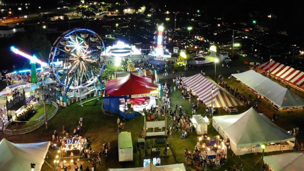 The Annual Goshen Country Fair offers traditional carnival attractions like their giant Ferris wheel.