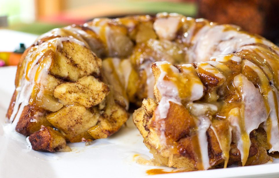 In the fall, bake chewy, cinnamon-laced pull-apart monkey bread.