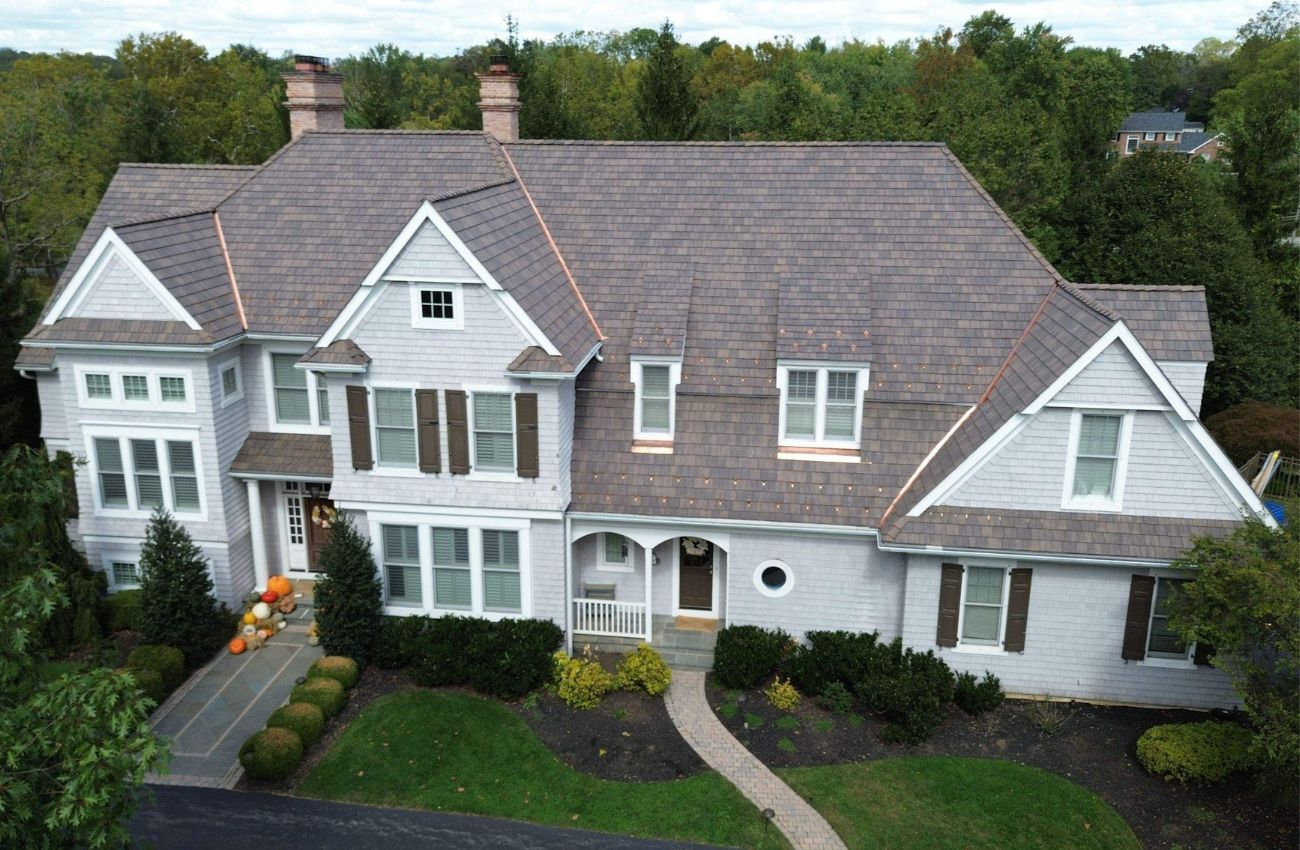 A roofing of composite materials that looks like slate by O'Donnell Roofing
