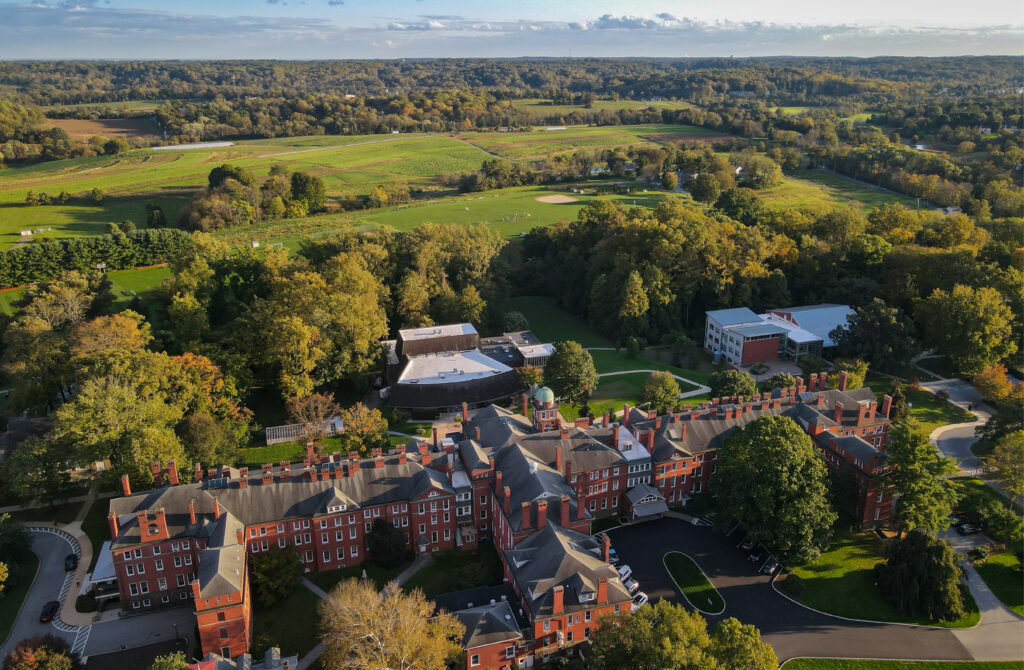 Aerial overview of Westtown School's campus