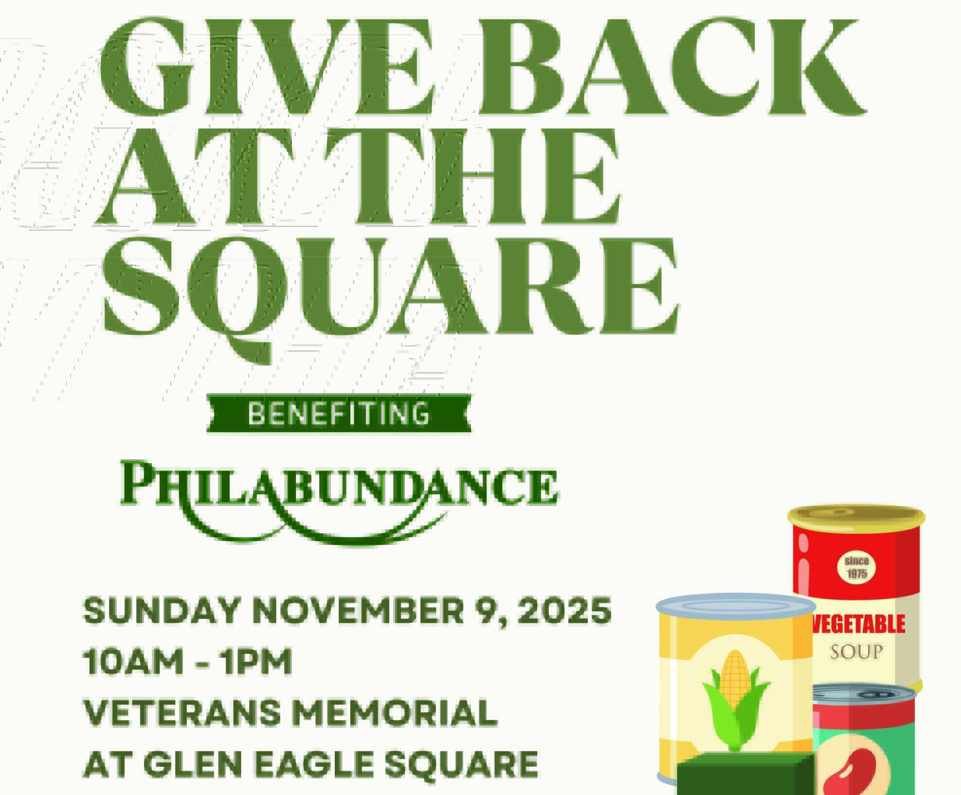 Give Back at Glen Eagle Square – Food Drive Benefiting Philabundance