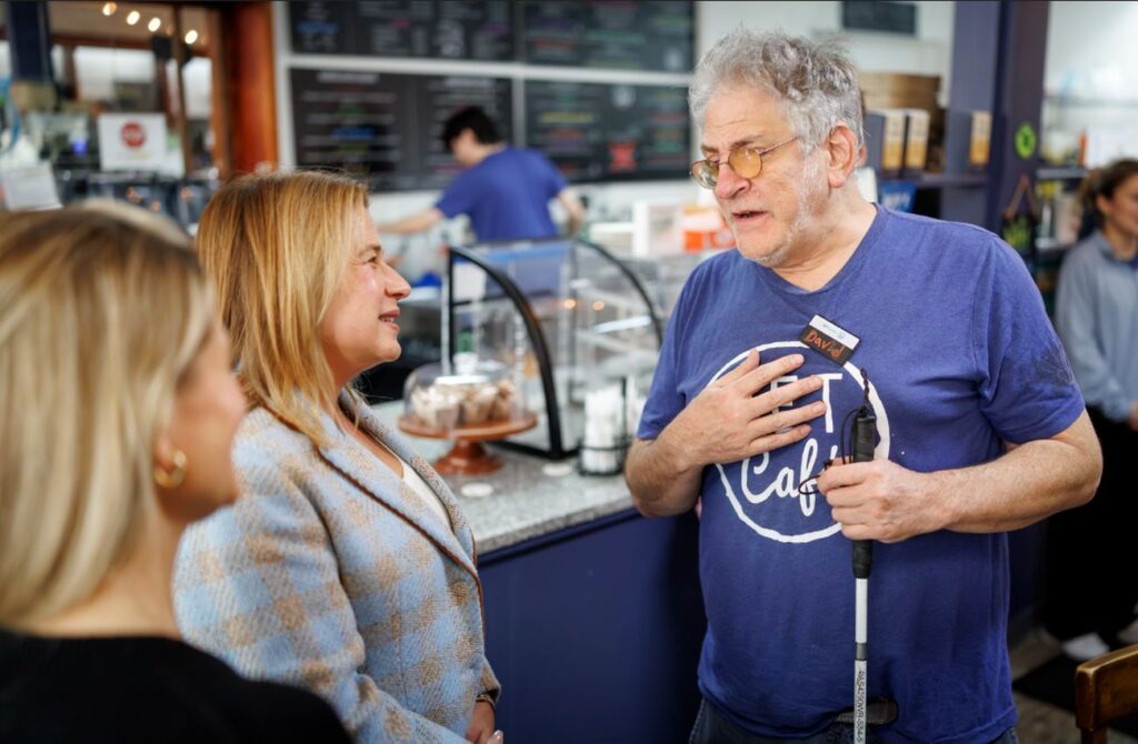 Lori Shapiro and David Block at GET Cafe