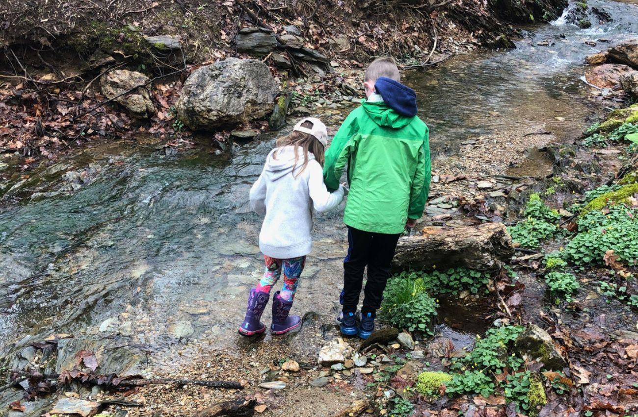 Spring hike along creek in McKaig Nature Center