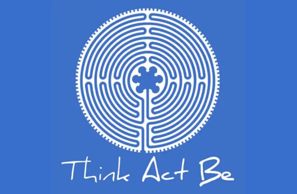 The maze logo for the Think Act Be podcast. 