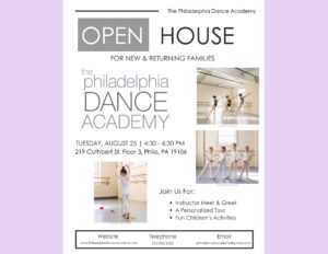 Philadelphia Dance Academy Open House Flyer