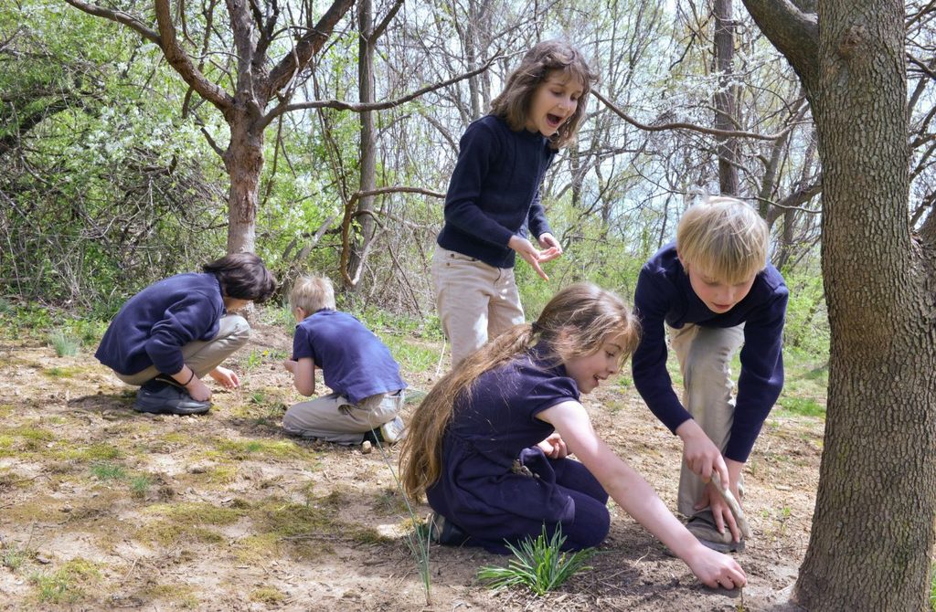 Students explore the outdoors during a school day at Main Line Classical Academy.